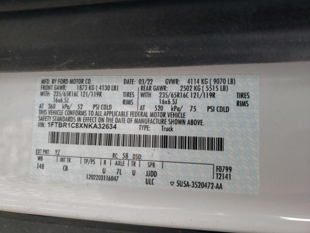 Photo 10 from auction – 2022 FORD TRANSIT T- with VIN 1FTBR1C8XNKA32634