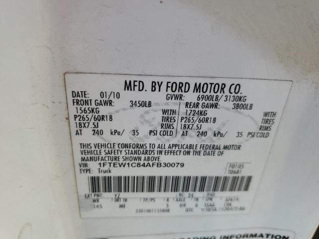 Photo 10 from auction – 2010 FORD F150 SUPER with VIN 1FTEW1C84AFB30079