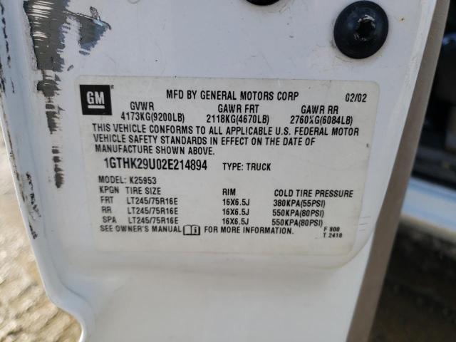 Photo 10 from auction – 2002 GMC SIERRA K25 with VIN 1GTHK29U02E214894
