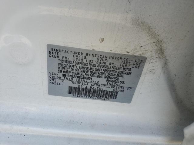 Photo 10 from auction – 2014 NISSAN VERSA S with VIN 3N1CN7AP0EL800801