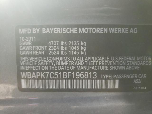 Photo 10 from auction – 2011 BMW 328 XI with VIN WBAPK7C51BF196813