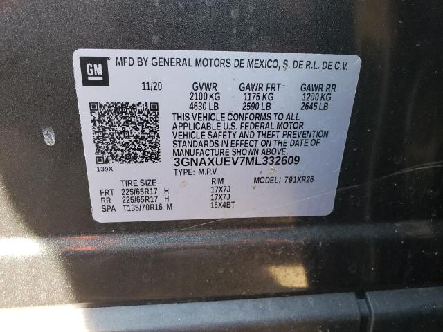 Photo 10 from auction – 2021 CHEVROLET EQUINOX LT with VIN 3GNAXUEV7ML332609