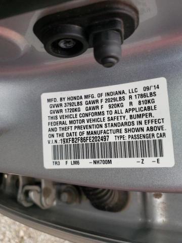 Photo 10 from auction – 2015 HONDA CIVIC EX with VIN 19XFB2F86FE202497