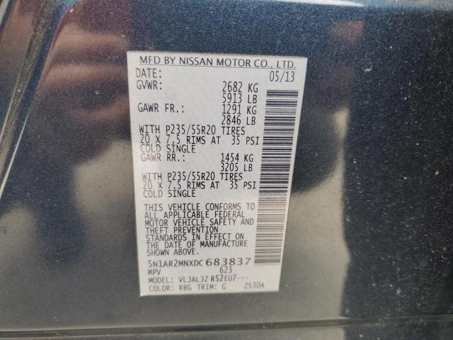 Photo 10 from auction – 2013 NISSAN PATHFINDER with VIN 5N1AR2MNXDC683837