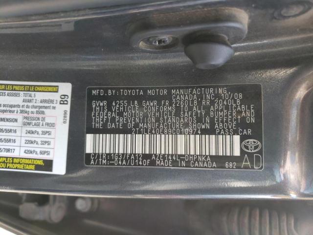 Photo 10 from auction – 2009 TOYOTA COROLLA MA with VIN 2T1LE40E89C010974