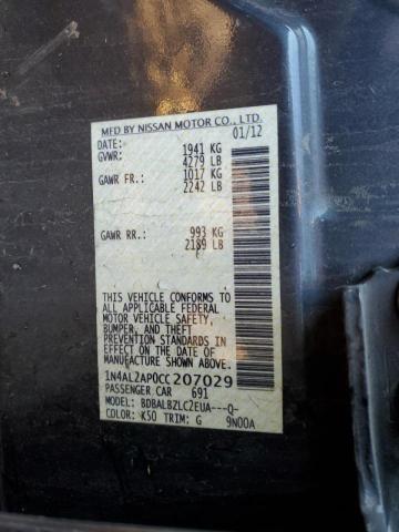 Photo 10 from auction – 2012 NISSAN ALTIMA BAS with VIN 1N4AL2AP0CC207029