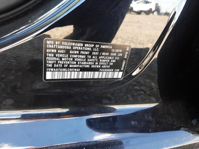 Photo 10 from auction – 2020 VOLKSWAGEN PASSAT S with VIN 1VWAA7A35LC007643