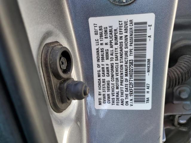 Photo 10 from auction – 2017 HONDA CIVIC EX with VIN 19XFC2F71HE027583