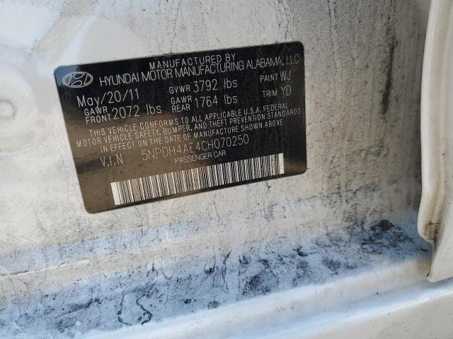 Photo 10 from auction – 2012 HYUNDAI ELANTRA GL with VIN 5NPDH4AE4CH070250