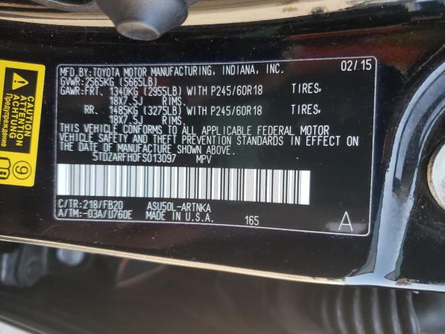 Photo 10 from auction – 2015 TOYOTA HIGHLANDER with VIN 5TDZARFH0FS013097