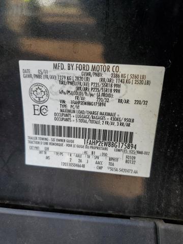 Photo 10 from auction – 2011 FORD TAURUS SEL with VIN 1FAHP2EW8BG175894