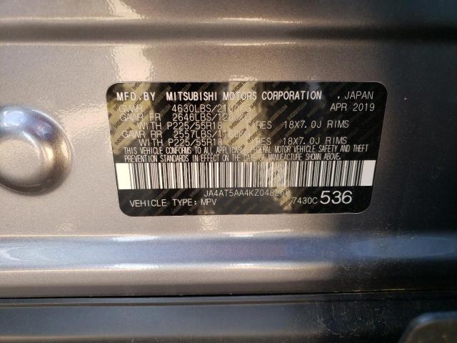 Photo 10 from auction – 2019 MITSUBISHI ECLIPSE CR with VIN JA4AT5AA4KZ048268