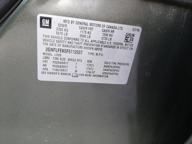 Photo 10 from auction – 2015 CHEVROLET EQUINOX LT with VIN 2GNFLFEK6F6112937