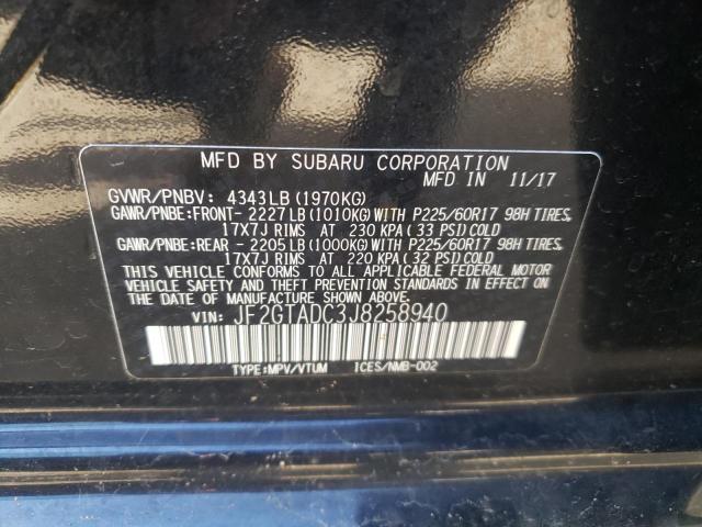 Photo 10 from auction – 2018 SUBARU CROSSTREK with VIN JF2GTADC3J8258940