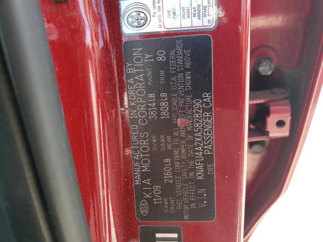 Photo 10 from auction – 2010 KIA FORTE EX with VIN KNAFU4A2XA5828290