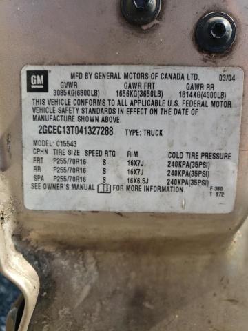 Photo 10 from auction – 2004 CHEVROLET SILVERADO with VIN 2GCEC13T041327288