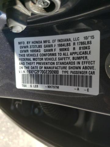 Photo 10 from auction – 2016 HONDA CIVIC EX with VIN 19XFC2F70GE200900