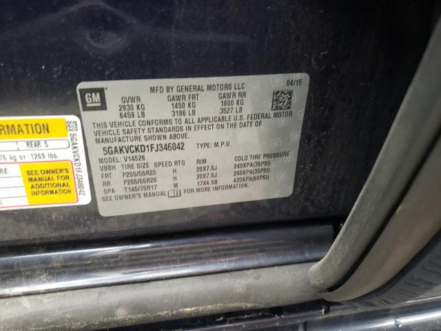 Photo 10 from auction – 2015 BUICK ENCLAVE with VIN 5GAKVCKD1FJ346042