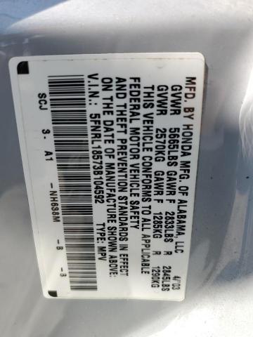 Photo 10 from auction – 2003 HONDA ODYSSEY LX with VIN 5FNRL18573B104592