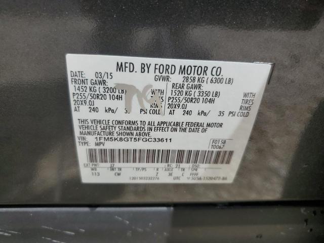 Photo 10 from auction – 2015 FORD EXPLORER S with VIN 1FM5K8GT5FGC33611