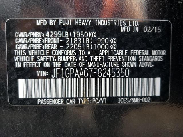 Photo 10 from auction – 2015 SUBARU IMPREZA with VIN JF1GPAA67F8245350