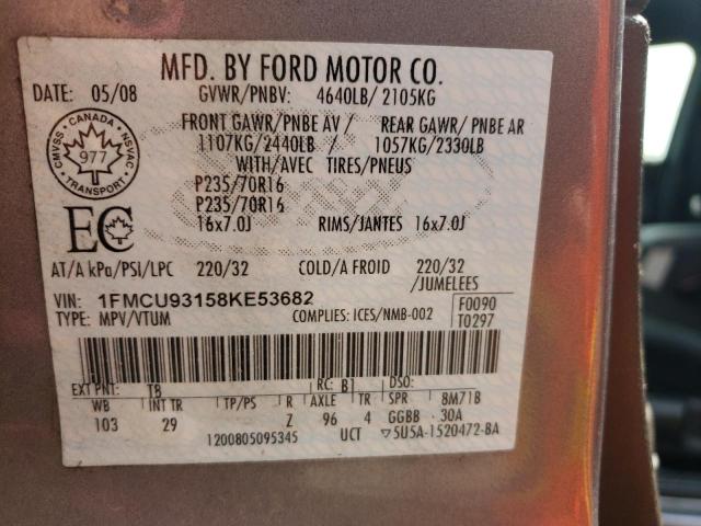 Photo 10 from auction – 2008 FORD ESCAPE XLT with VIN 1FMCU93158KE53682