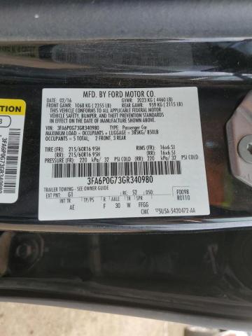 Photo 10 from auction – 2016 FORD FUSION S with VIN 3FA6P0G73GR340980
