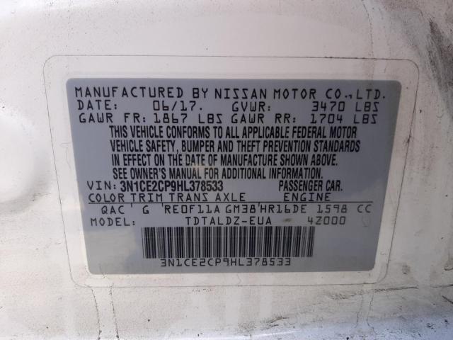 Photo 10 from auction – 2017 NISSAN VERSA NOTE with VIN 3N1CE2CP9HL378533