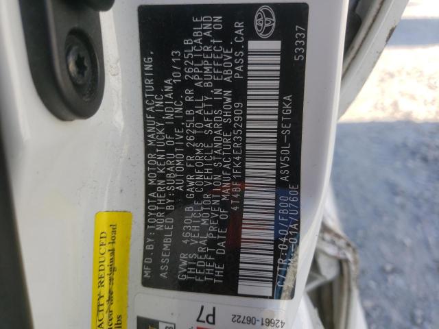 Photo 10 from auction – 2014 TOYOTA CAMRY L with VIN 4T4BF1FK4ER352909