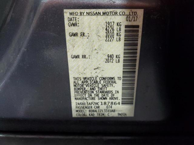 Photo 10 from auction – 2017 NISSAN ALTIMA 2.5 with VIN 1N4AL3AP2HC187864