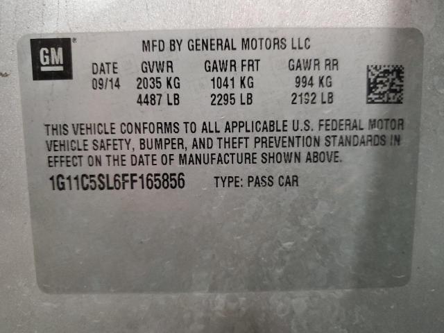 Photo 10 from auction – 2015 CHEVROLET MALIBU 1LT with VIN 1G11C5SL6FF165856