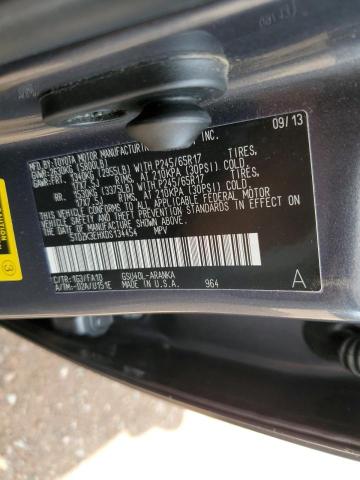 Photo 10 from auction – 2013 TOYOTA HIGHLANDER with VIN 5TDZK3EHXDS134454