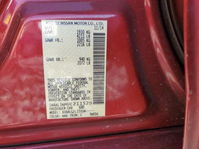 Photo 10 from auction – 2015 NISSAN ALTIMA 2.5 with VIN 1N4AL3AP4FC211529
