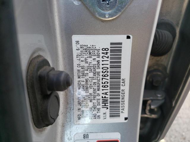 Photo 10 from auction – 2006 HONDA CIVIC LX with VIN JHMFA16576S011248