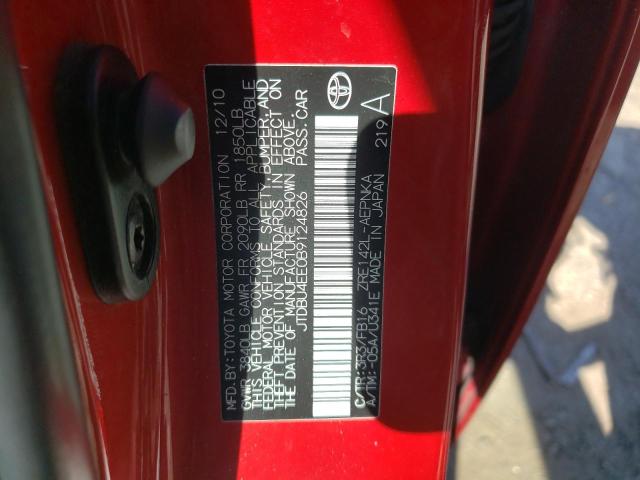 Photo 10 from auction – 2011 TOYOTA COROLLA BA with VIN JTDBU4EE0B9124826
