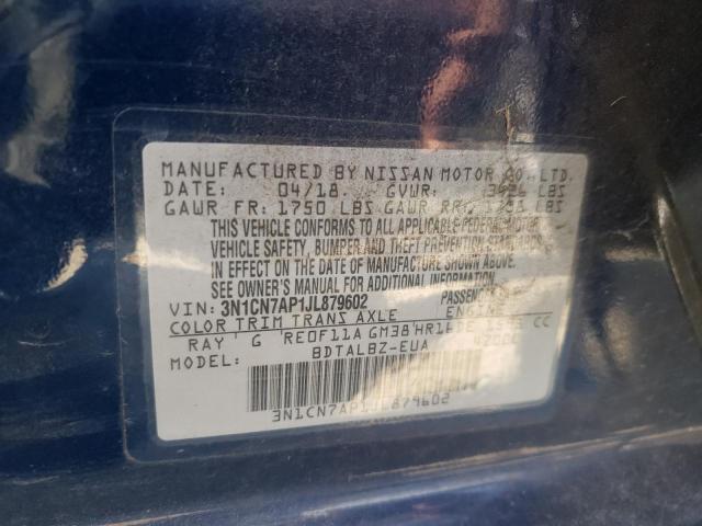 Photo 10 from auction – 2018 NISSAN VERSA S with VIN 3N1CN7AP1JL879602