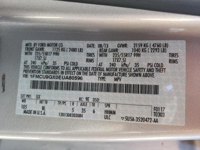 Photo 10 from auction – 2014 FORD ESCAPE SE with VIN 1FMCU9GX0EUA80596