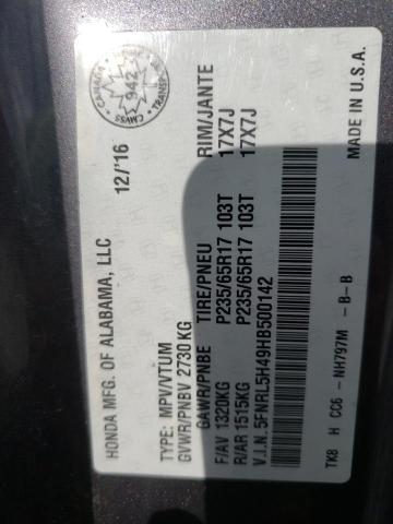Photo 10 from auction – 2017 HONDA ODYSSEY EX with VIN 5FNRL5H49HB500142