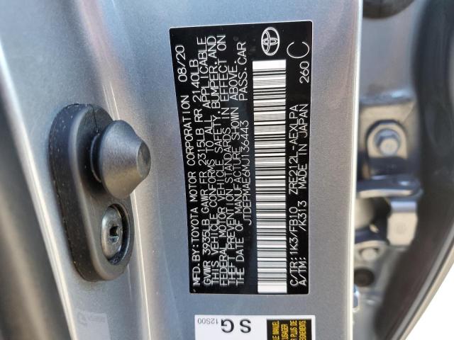 Photo 10 from auction – 2021 TOYOTA COROLLA LE with VIN JTDEPMAE6MJ136443