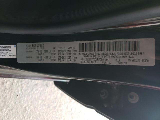 Photo 10 from auction – 2019 RAM 1500 BIG H with VIN 1C6SRFFTXKN540780