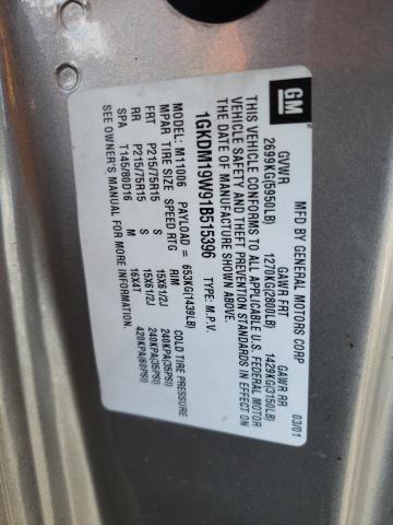 Photo 10 from auction – 2001 GMC SAFARI XT with VIN 1GKDM19W91B515396