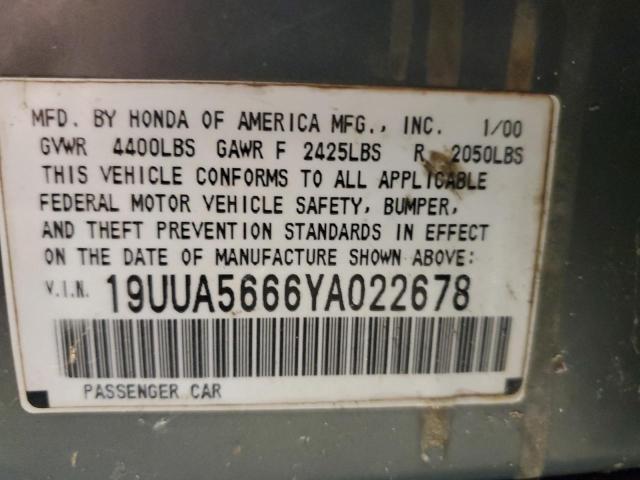 Photo 10 from auction – 2000 ACURA 3.2TL with VIN 19UUA5666YA022678