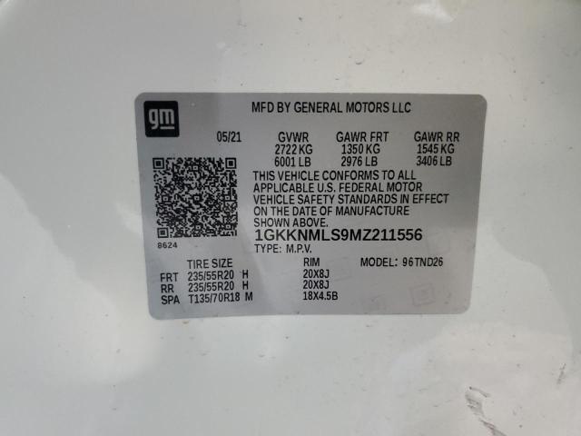 Photo 10 from auction – 2021 GMC ACADIA SLT with VIN 1GKKNMLS9MZ211556