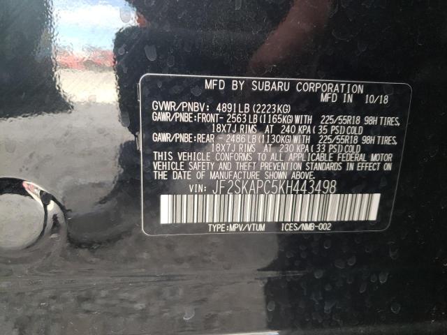 Photo 10 from auction – 2019 SUBARU FORESTER S with VIN JF2SKAPC5KH443498