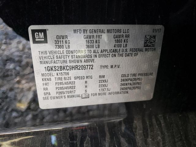 Photo 10 from auction – 2017 GMC YUKON SLT with VIN 1GKS2BKC9HR209772