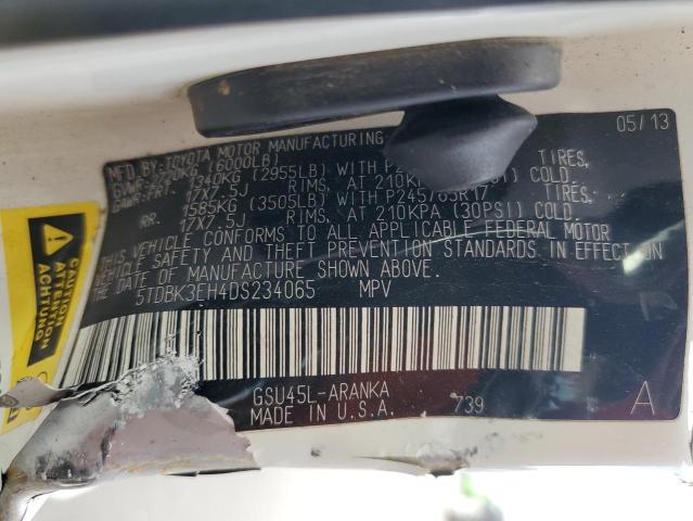 Photo 10 from auction – 2013 TOYOTA HIGHLANDER with VIN 5TDBK3EH4DS234065