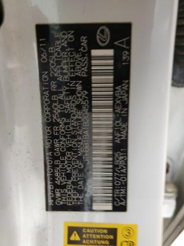 Photo 10 from auction – 2011 LEXUS HS 250H with VIN JTHBB1BA1B2045579
