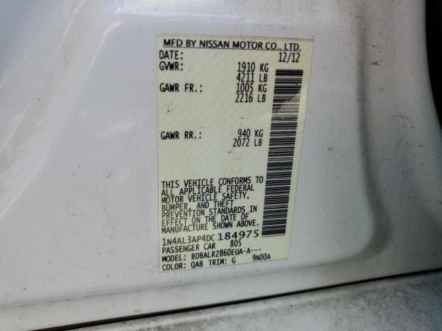 Photo 10 from auction – 2013 NISSAN ALTIMA 2.5 with VIN 1N4AL3AP4DC184975