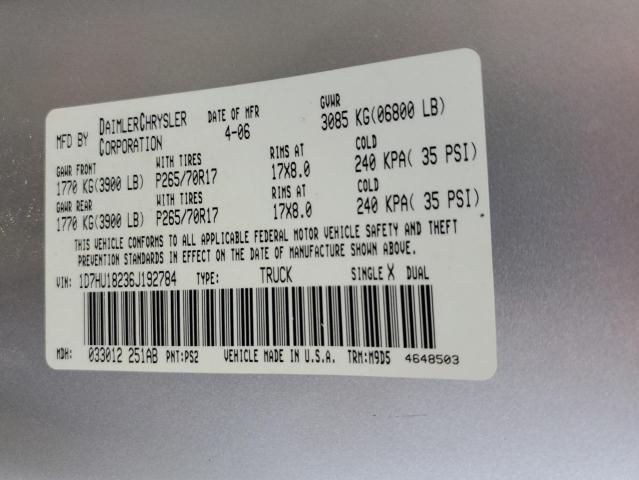 Photo 10 from auction – 2006 DODGE RAM 1500 S with VIN 1D7HU18236J192784