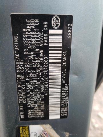 Photo 10 from auction – 2007 TOYOTA CAMRY CE with VIN 4T1BE46K17U702031
